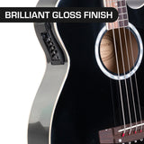NNEDPE Karrera 43in Acoustic Bass Guitar - Black