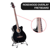 NNEDPE Karrera 43in Acoustic Bass Guitar - Black