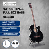 NNEDPE Karrera 43in Acoustic Bass Guitar - Black
