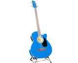 NNEDPE Karrera 43in Acoustic Bass Guitar Blue