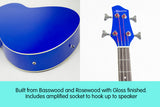 NNEDPE Karrera 43in Acoustic Bass Guitar Blue