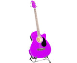 NNEDPE Karrera 43in Acoustic Bass Guitar Purple