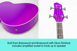 NNEDPE Karrera 43in Acoustic Bass Guitar Purple