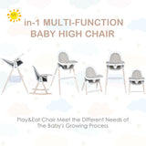 NNECW 3-in-1 Convertible Baby Highchair with Adjustable Height