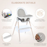 NNECW 3-in-1 Convertible Baby Highchair with Adjustable Height