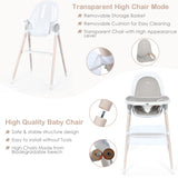 NNECW 3-in-1 Convertible Baby Highchair with Adjustable Height