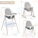 NNECW 3-in-1 Convertible Baby Highchair with Adjustable Height
