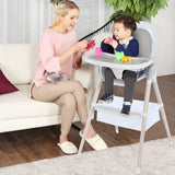NNECW 3-in-1 Convertible Baby Highchair with Adjustable Height