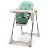 NNECW Foldable Convertible Baby High Chair with Adjustable Height and Removable Tray-Green
