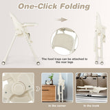 NNECW 4-in-1 Baby High Chair with 6 Adjustable Heights Beige