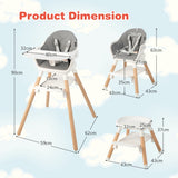 NNECW 6-in-1 Convertible Baby Highchair with Dishwasher Safe Tray