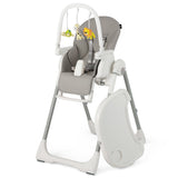 NNECW 4-in-1 Foldable Baby High Chair with 7 Heights &  Toy Bar & Double Tray