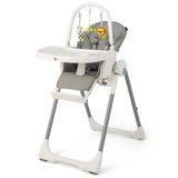 NNECW 4-in-1 Foldable Baby High Chair with 7 Heights &  Toy Bar & Double Tray