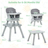 NNECW 6 in 1 Highchair with Table and Removable Washable Tray for Baby
