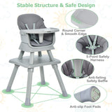 NNECW 6 in 1 Highchair with Table and Removable Washable Tray for Baby