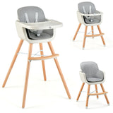 NNECW 3 in 1 Baby High Chair with Adjustable Legs and Tray for Dining-Grey