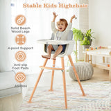 NNECW 3 in 1 Baby High Chair with Adjustable Legs and Tray for Dining-Grey