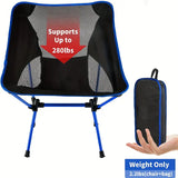 NNETM Ultralight Folding Camping Chair with Side Pocket - Sapphire