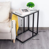 NNETM Contemporary C-Shaped Side Table - Black Frame with Whiteboard