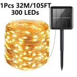 NNETM Solar-Powered Waterproof Fairy Lights - Outdoor Garden Decor with 8 Lighting Patterns
