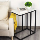 NNETM Contemporary C-Shaped Side Table - Black Frame with Whiteboard