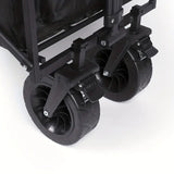 NNETM Heavy Duty Foldable Camping Wagon with Wide Wheels - Black