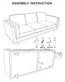 NNEDSZ Seater Sofa Teal Fabric Lounge Set for Living Room Couch with Wooden Frame