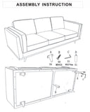 NNEDSZ Seater Faux Sofa Brown Lounge Set for Living Room Couch with Wooden Frame
