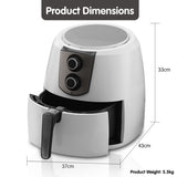 NNEDPE Pronti 7.2L 1800W Air Fryer Cooker Kitchen Oven White