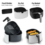 NNEDPE Pronti 7.2L 1800W Air Fryer Cooker Kitchen Oven White