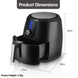 NNEDPE Pronti 7.2L 1800W Air Fryer Cooker Kitchen Oven Black