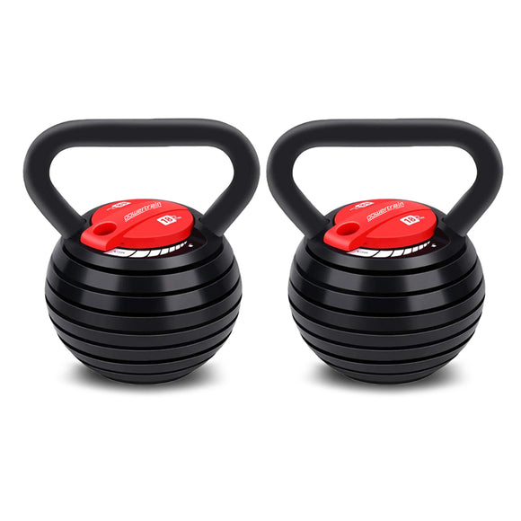 NNEDPE 2x Powertrain Adjustable Kettlebells Weights Dumbbell 18kg