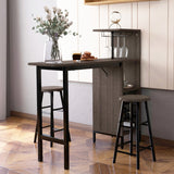 NNECW 3 Pieces Bar Table & Chair Set with 6-Bottle Wine Racks for Dining Room