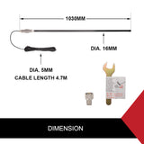 NNEDSZ ANTENNA FOR UHF CB RADIO 6.6DBI BLACK HEAVY DUTY HI GAIN BULL BAR FIBERGLASS