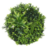 NNEDSZ White Artificial Green Wall Disc UV Resistant 50cm (Black Frame)