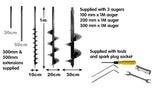 NNEDPE 71cc Post Hole Digger with three Augers