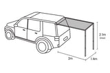 NNEDPE Wallaroo 2m x 1.4m Car Side Awning Roof Top Tent - Grey