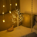 NNETM 24LT 60.96cm Lighted Birch Tree - Warm White Christmas Lights