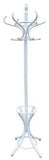 NNEDSZ HOME White Coat Rack with Stand Wooden Hat and 12 Hooks Hanger Walnut tree