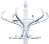 NNEDSZ HOME White Coat Rack with Stand Wooden Hat and 12 Hooks Hanger Walnut tree