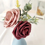 NNETM Exquisite 25-Piece Champagne Red Artificial Rose Flower Arrangement