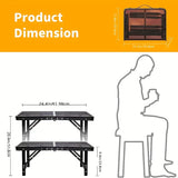 NNETM Portable Adjustable Height Folding Table with Handle