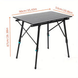 NNETM Adjustable Height Outdoor Aluminum Alloy Folding Table