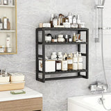 NNETM Wall Mounted Storage Rack with Rod - Black