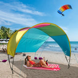 NNETM Rainbow Suncover Beach Tent - Patented Design, 10.5' x 11.5', Fits 4-6 Adults