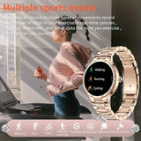 NNETM Golden Wireless Call Smart Watch for Women - Multi-Sports Modes & Voice Assistant