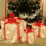 NNETM Sparkling Trio: Festive LED Christmas Gift Boxes Set