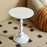 NNETM Nordic French Retro Corner Table - Vintage White Iron Bedside Table for Balcony