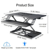 NNETM Foldable Standing Automatic Lifting Computer Table Desk