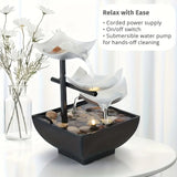 NNETM Cast Iron Tabletop Water Fountain with Automatic Pump